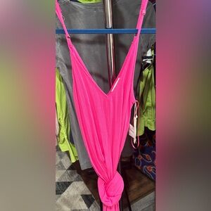 Lovestitch Fuchsia Pleated Maxi dress